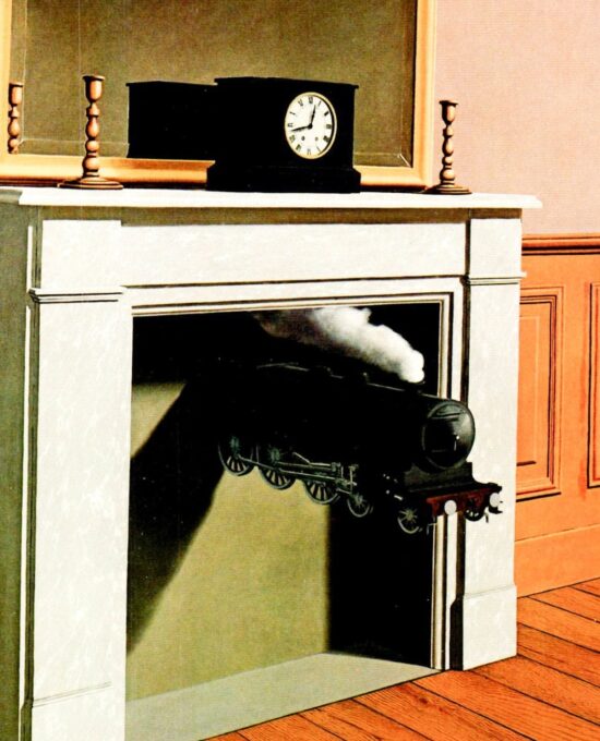 Rene Magritte Vintage art book page “Time transfixed” 1939