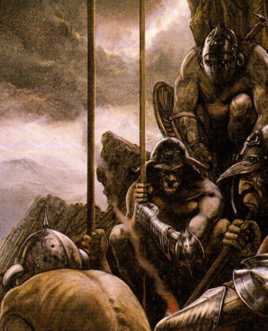 The Uruk-Hai by John Howe from The Two Towers Vintage art-book page