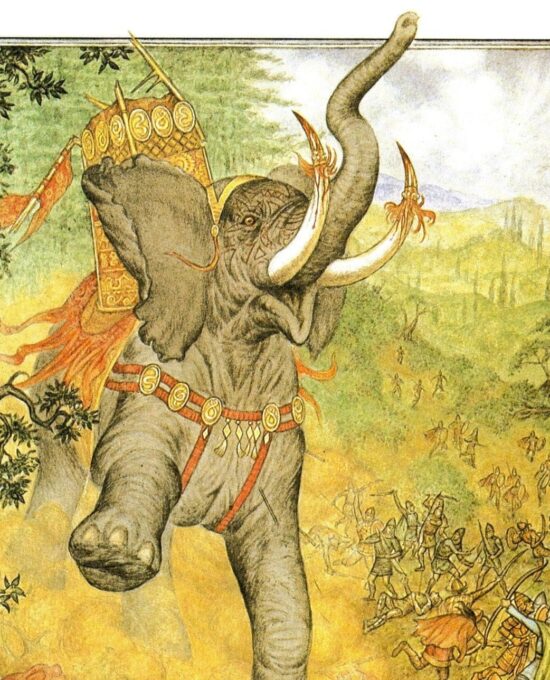 The Oliphaunt by Inger Edelfeldt from The Two Towers Vintage art-book page