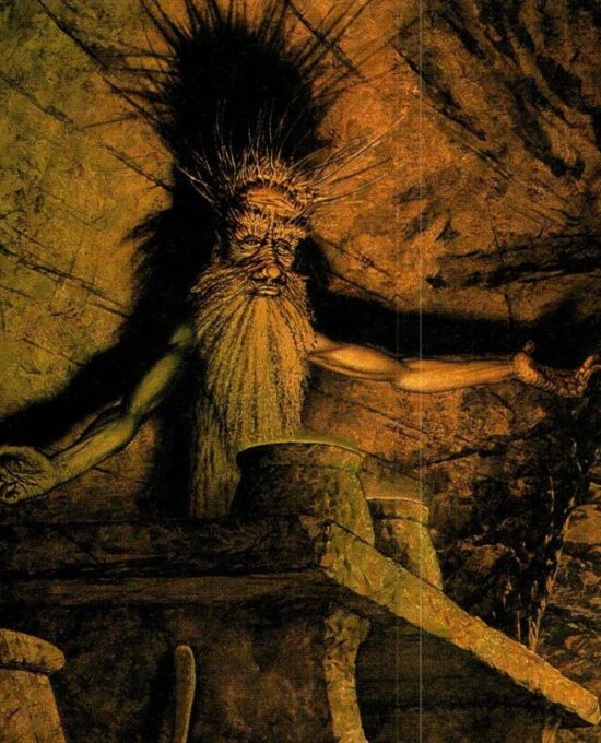 Wellinghall by Ted Nasmith from The Two Towers Vintage art-book page