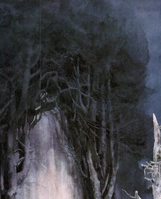 The Entrance to Moria by Alan Lee from The Fellowship of the Ring Vintage art-book page