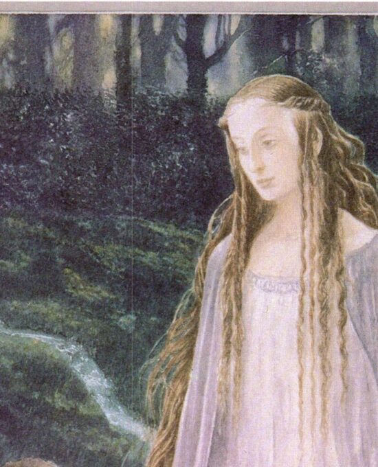 Galadriel’s Mirror by Alan Lee from The Fellowship of the Ring Vintage art-book page