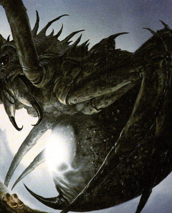 Sam and Shelob by John Howe from The Two Towers Vintage art-book page