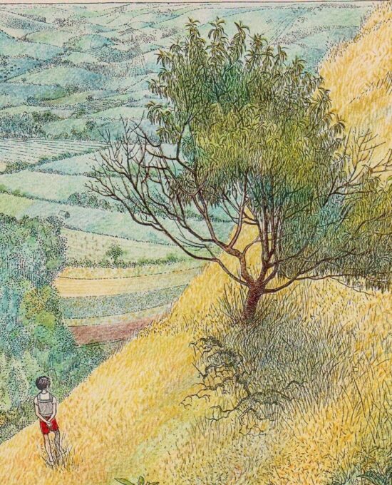 James and the Giant Peach “The hill was so high…” Nancy Ekholm Burkert Vintage art book page Children’s book art FREE SHIPPING