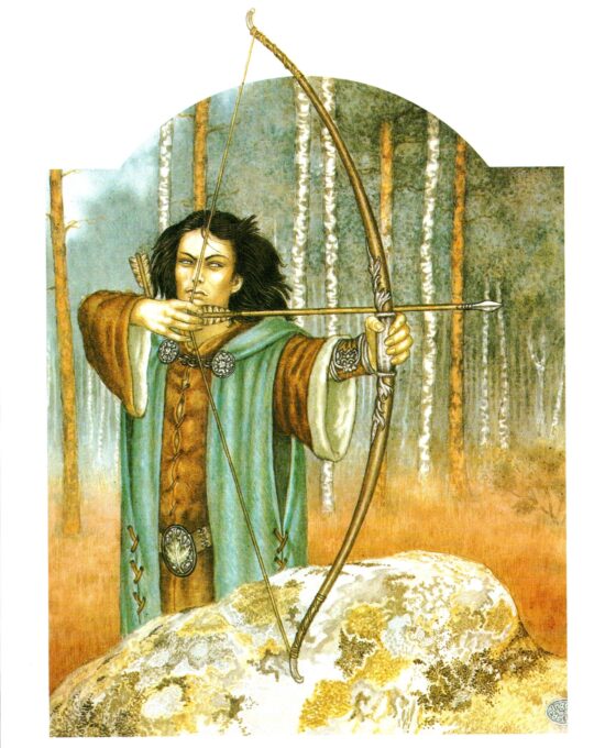 Legolas by Inger Edelfeldt from The Two Towers Vintage art-book page