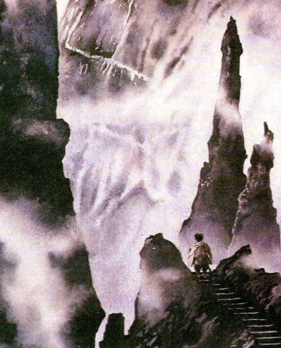 Sam in Mordor by Robert Goldsmith from The Return of the King Vintage art-book page