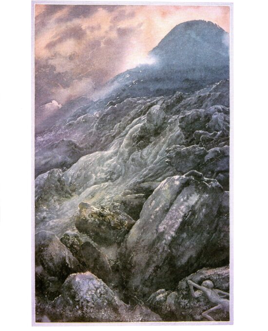Mount Doom by Alan Lee from The Return of the King Vintage art-book page