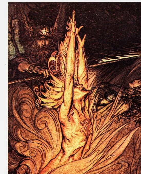 Arthur Rackham Rhinegold Valkyrie Print: 1910 Vintage Book Plate