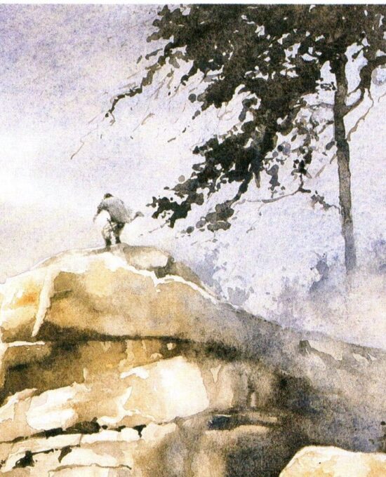 On the Road to the Rivendell by Robert Goldsmith from The Fellowship of the Ring Vintage art-book page