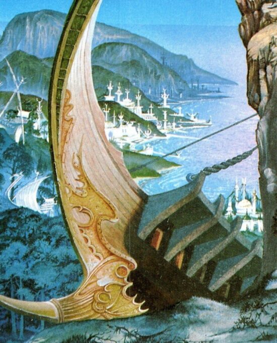 The Haven of Morionde by Roger Garland from The Lost Road Vintage art-book page