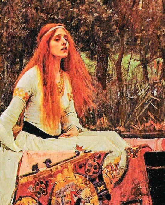 The Lady of Shalott ’70s art book page John William Waterhouse