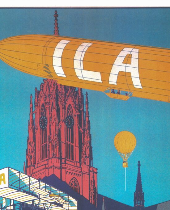 Antique Flight Illustration “Exposition Aeronautique” 1909 Recovered vintage art book page