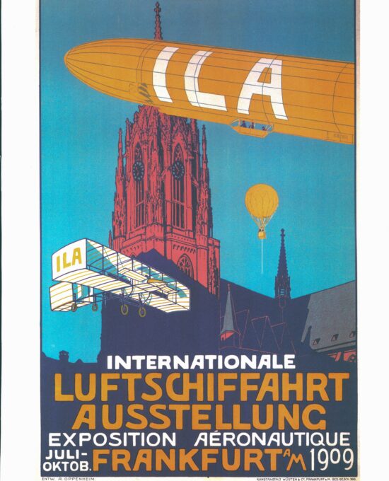 Antique Flight Illustration “Exposition Aeronautique” 1909 Recovered vintage art book page