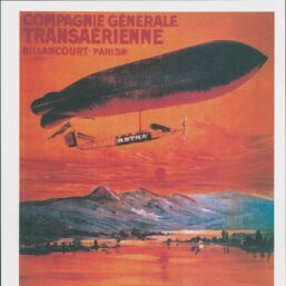 Antique Aviation Art "Campagnie Generale Transaerienne" 1909 Vintage lithograph