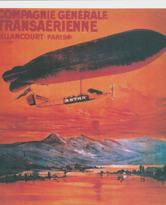 Antique Aviation Art “Campagnie Generale Transaerienne” 1909 Vintage book page