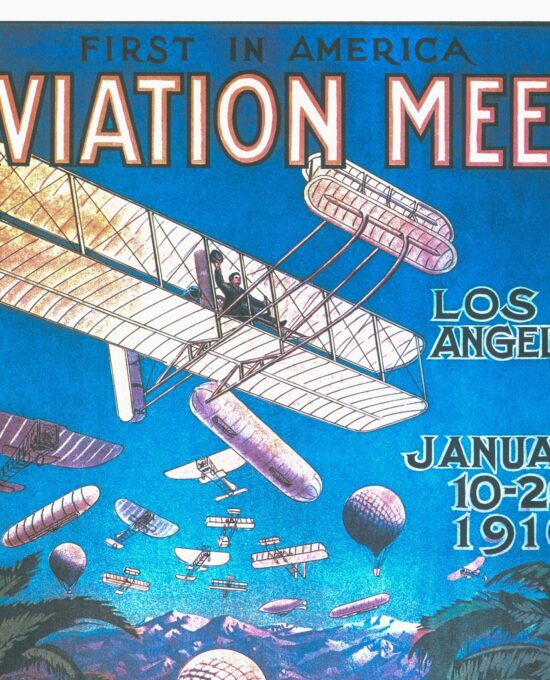 Vintage “Los Angeles Aviation Meet” Art Print – 1910 Book Page