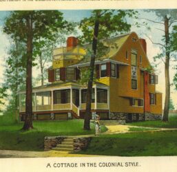 1891 Scientific American Color Plate: Colonial Cottage Architecture