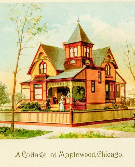 1891 Scientific American Print: Victorian Cottage, Chicago Architecture