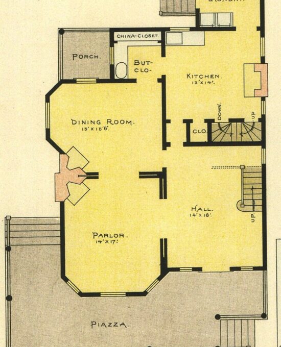 1891 Scientific American Color Plate: Colonial Cottage Architecture
