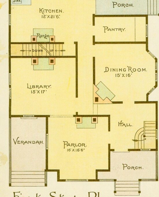 1891 Scientific American Print: Victorian Cottage, Chicago Architecture