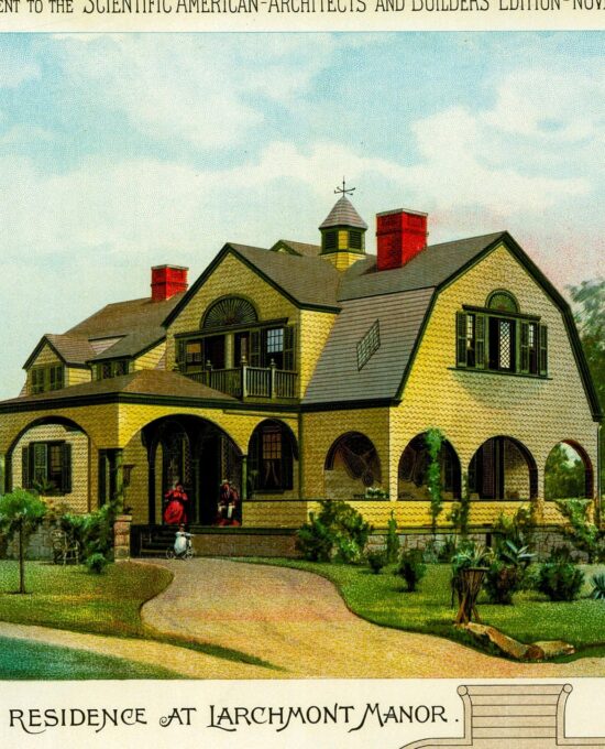 1891 Scientific American Color Plate: Larchmont Manor Victorian Home