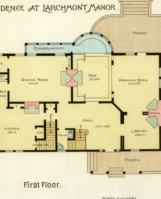 1891 Scientific American Color Plate: Larchmont Manor Victorian Home