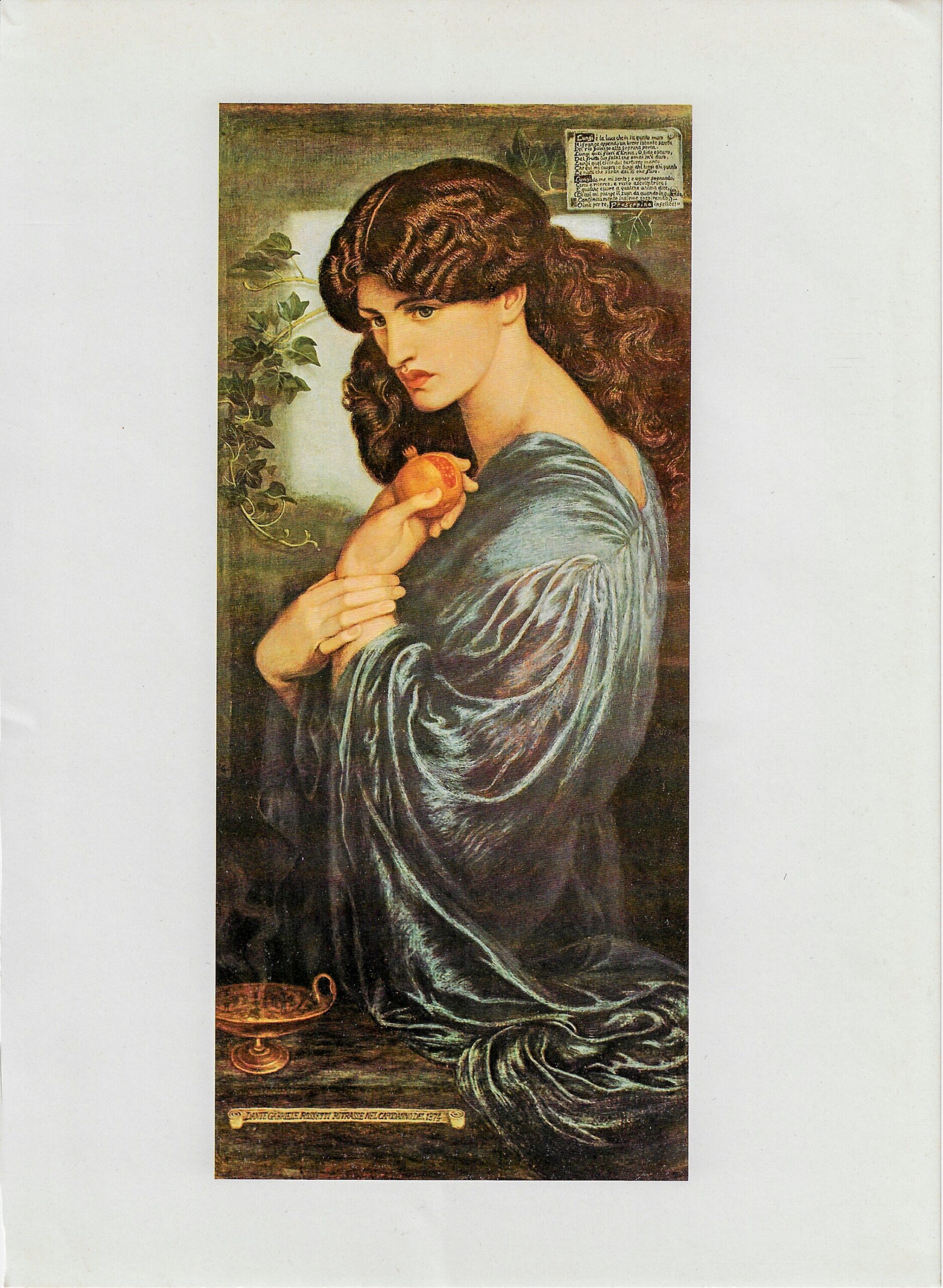 Prosperpine 1874 '70s art book page Dante Gabriel Rossetti - Image 3