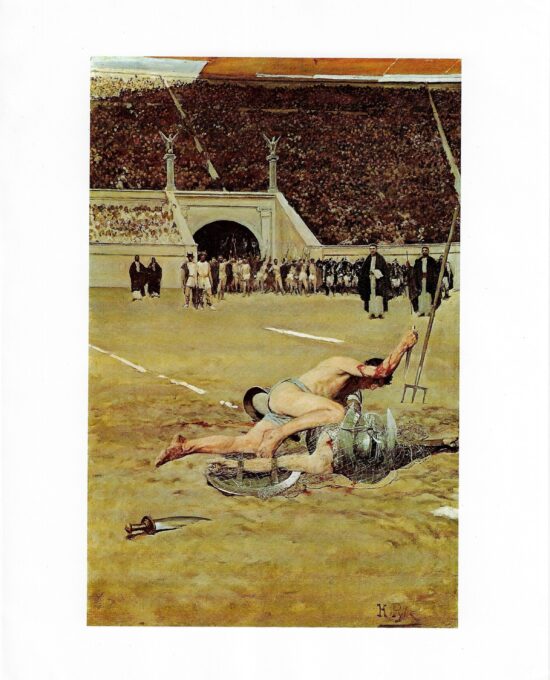 Brandywine Artists 1897 Howard Pyle “Peractum Est!” Quo Vadis Reclaimed vintage art book page