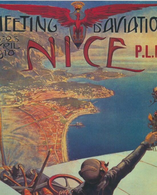 1910 Aviation Art Print: Vintage “Meeting d’Aviation” Book Page (9 3/4 x 13″)