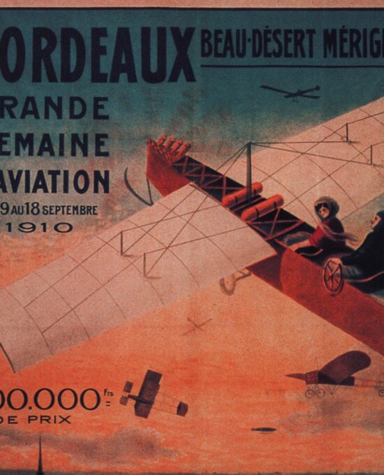 1910 Aviation Art Print: Bordeaux & Blackpool Vintage Flight Illustration
