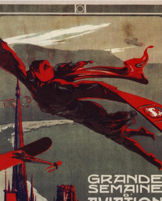 1910 Aviation Art Print: Grande Semaine d’Aviation, Rouen/Reims