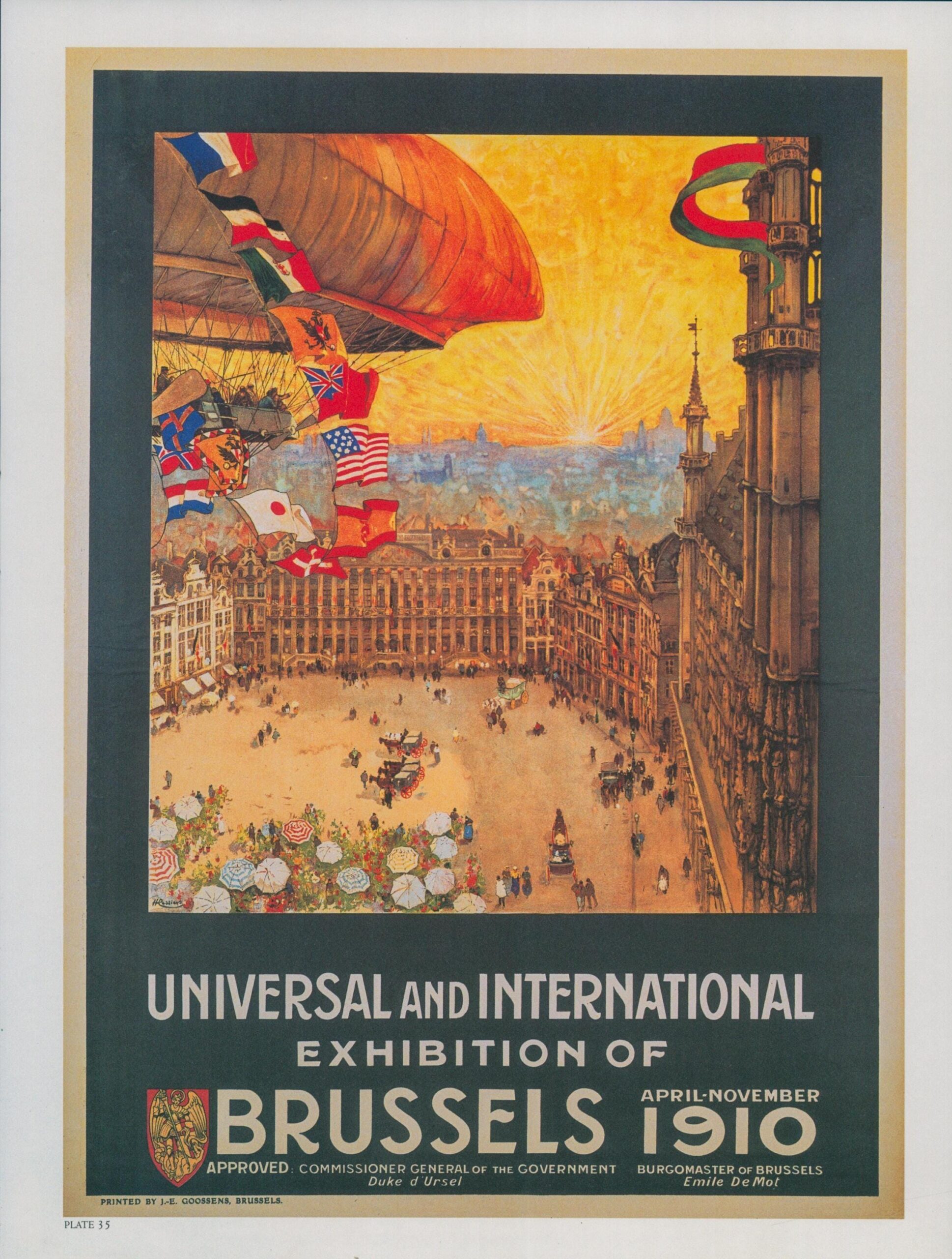 1910 Brussels Flight Exhibition Print: Vintage Aviation Illustration (9 3/4 x 13") - Image 2