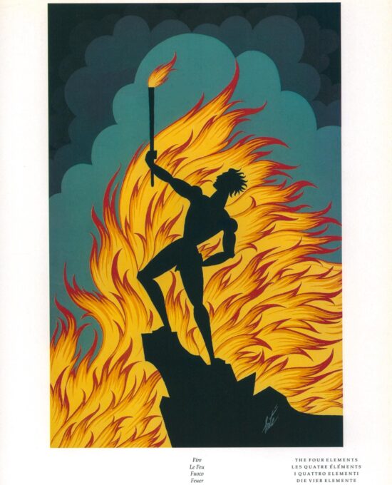 Vintage Erte Fantasy Print: “Fire”