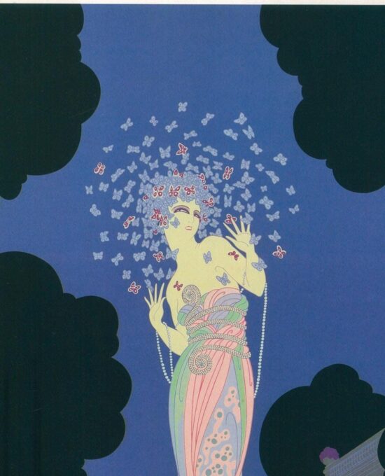 Vintage Erte Fashion Print: “Helen of Troy/Fantasia” Two-sided art book page