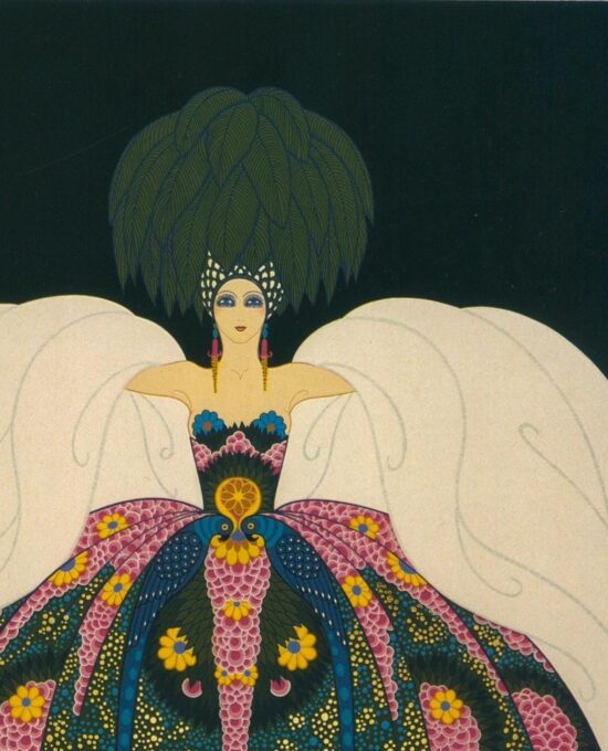 Vintage Erte Fashion Print: “Spring Shadows II/Copacabana” Two-sided art book page