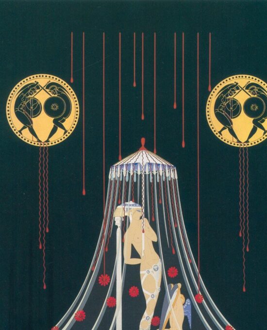 Vintage Erte Fashion Print: “Helen of Troy/Fantasia” Two-sided art book page