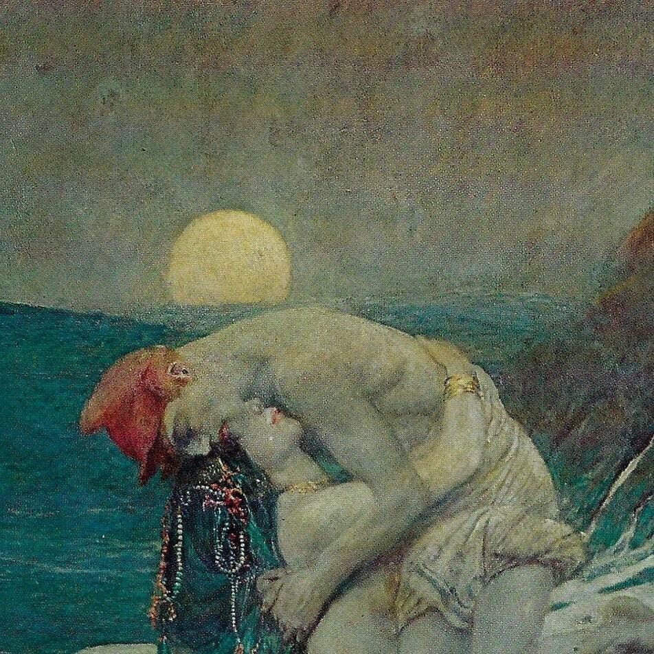 Howard Pyle "The Mermaid" 1910 An unpublished work Recovered vintage book page Brandywine artists - Image 2