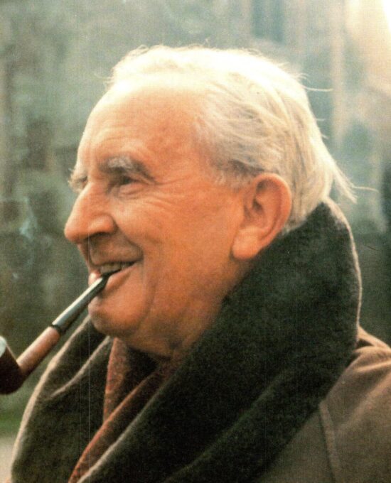 JRR Tolkien Perhaps best known portrait Vintage art-book page