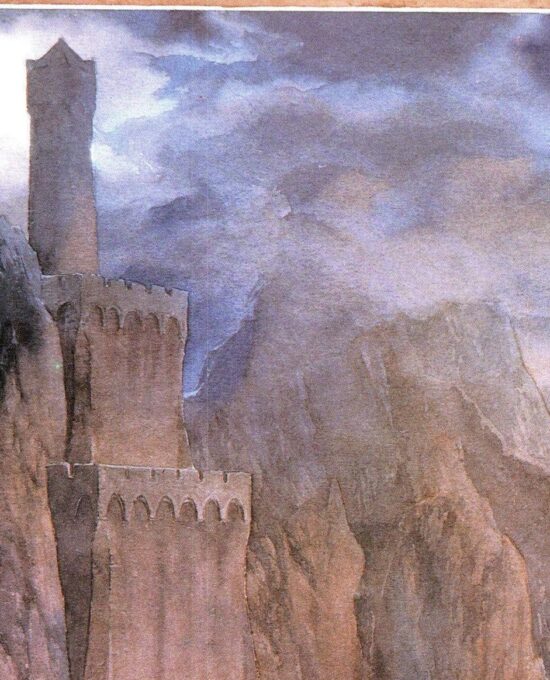 Cirith Ungol by Alan Lee from The Return of the King Vintage art-book page