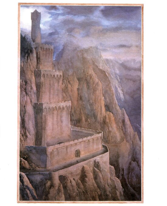 Cirith Ungol by Alan Lee from The Return of the King Vintage art-book page