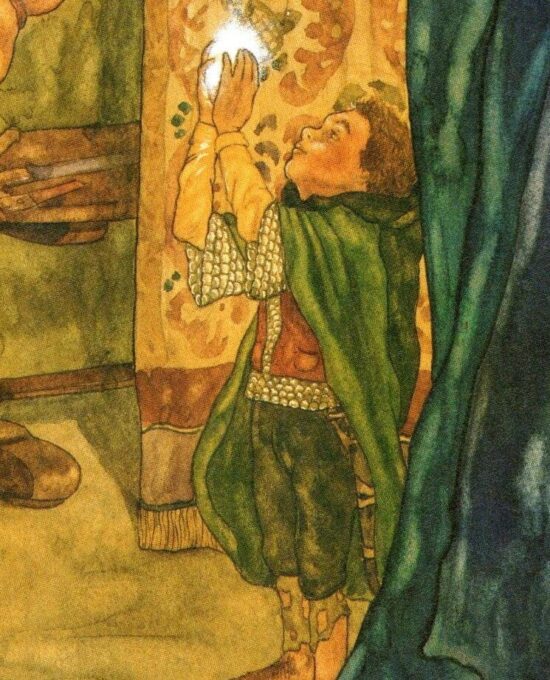 The Arkenstone by Michael Hague from The Hobbit Vintage art-book page