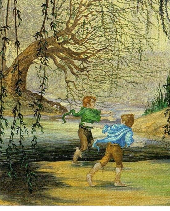 Tom Bombadil by Roger Garland from The Fellowship of the Ring Vintage art-book page