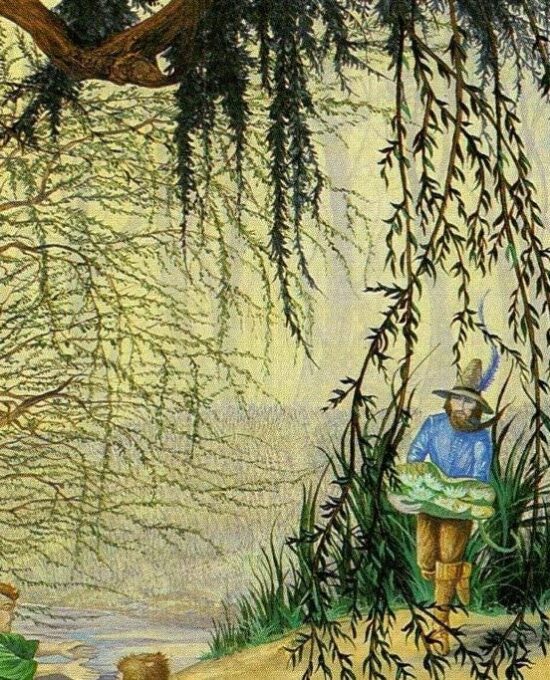 Tom Bombadil by Roger Garland from The Fellowship of the Ring Vintage art-book page