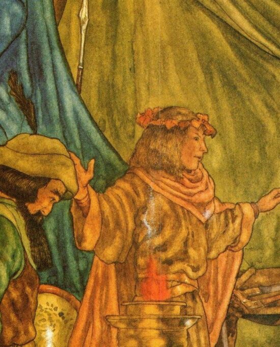 The Arkenstone by Michael Hague from The Hobbit Vintage art-book page