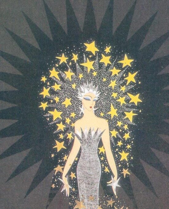 Vintage Erte Fashion Print: “Starstruck/The Egyptian” Two-sided art book page