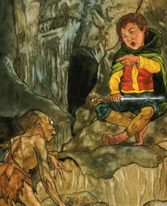 Riddles in the Dark by Michael Hague from The Hobbit Vintage print