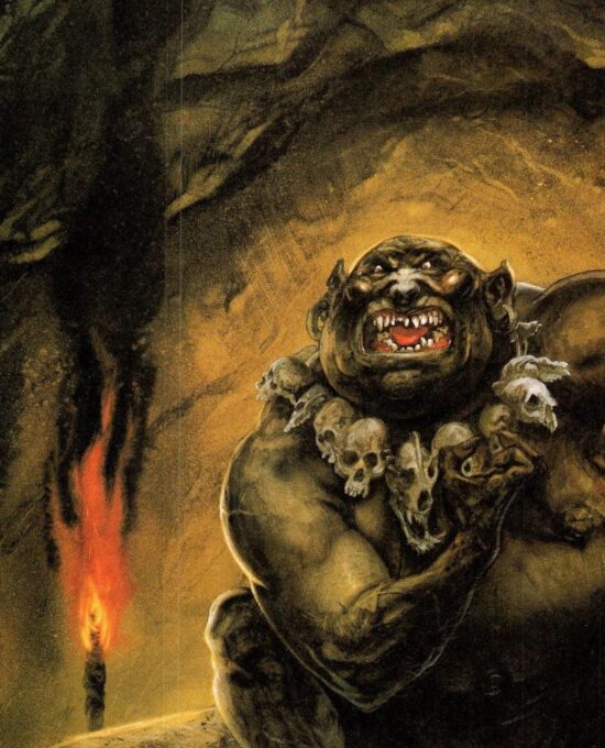 The Great Goblin John Howe from The Hobbit Vintage art-book page