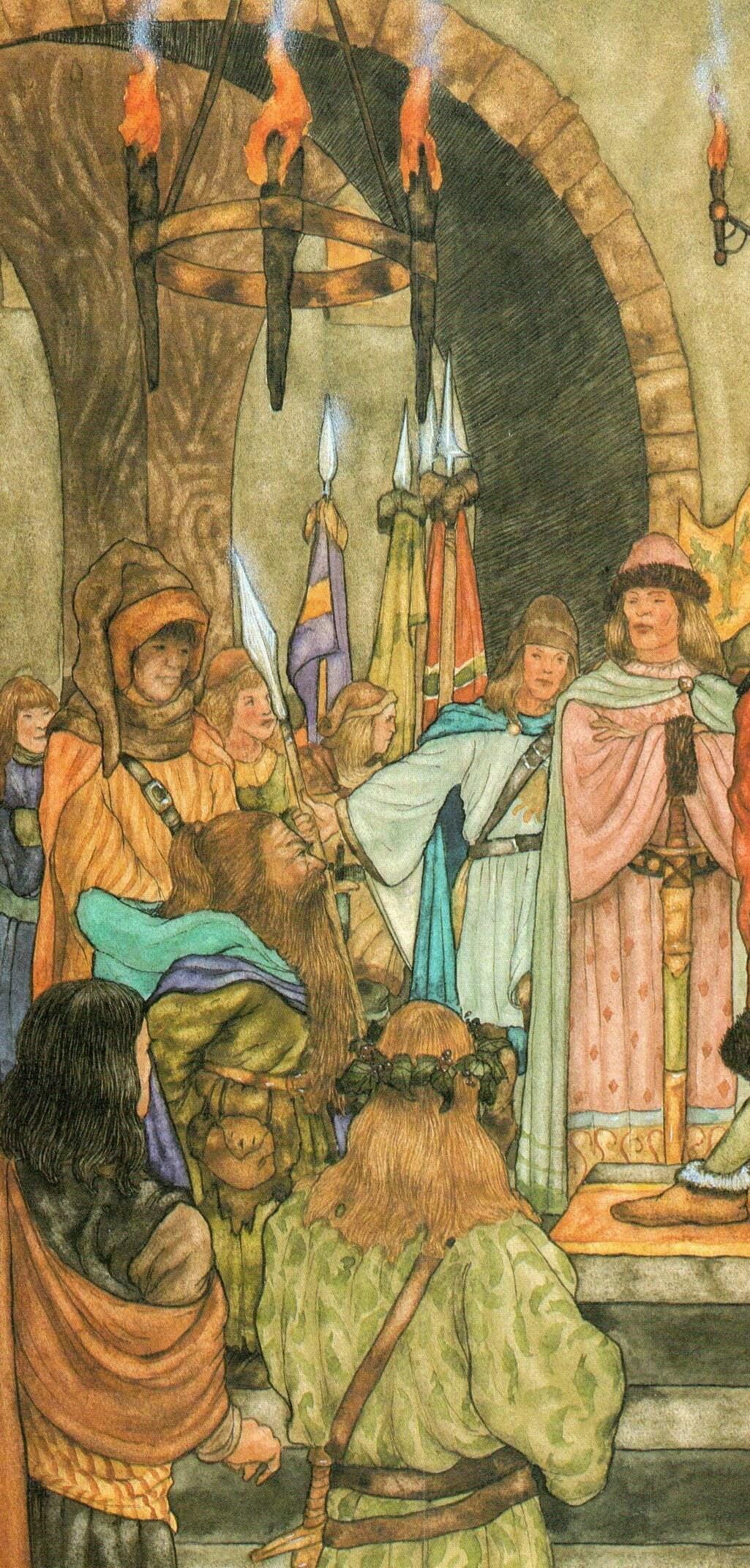 Thorin, Prisoner of the Elves by Michael Hague from The Hobbit Vintage art-book page - Image 2