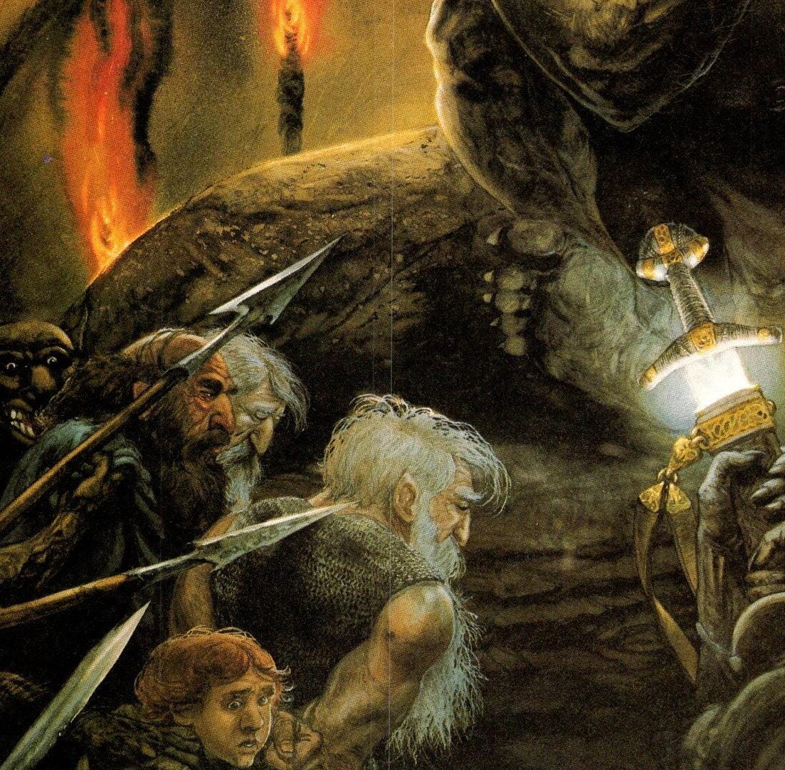 The Great Goblin John Howe from The Hobbit Vintage art-book page - Image 2