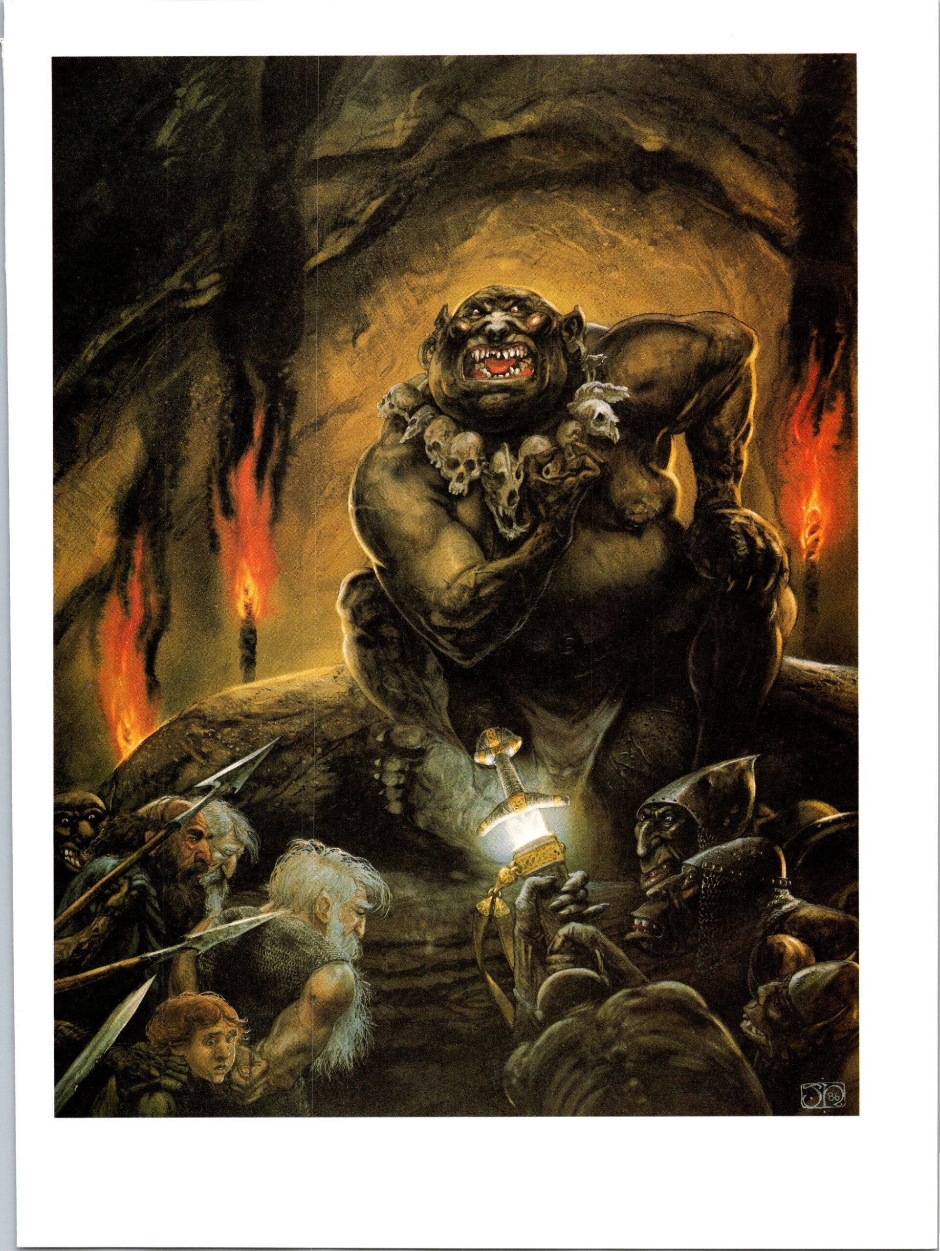 The Great Goblin John Howe from The Hobbit Vintage art-book page - Image 3